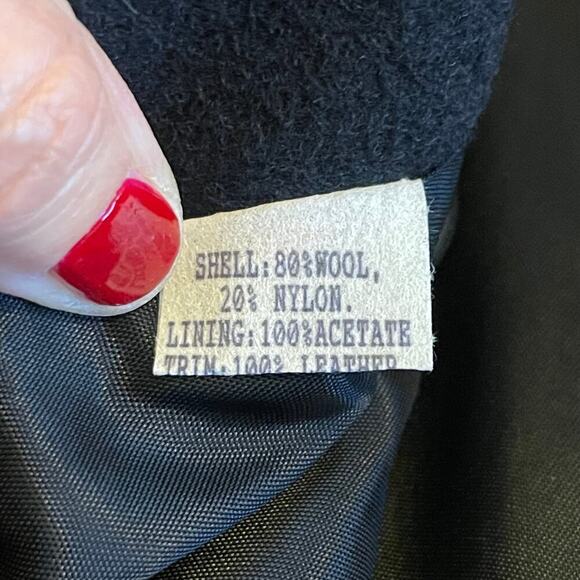 JOFELD NWT  Y2K Women's Double Breasted Coat Leather Padded Shoulders Size 10 - Picture 9 of 12